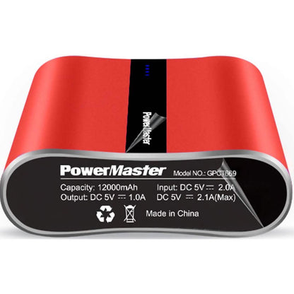 Powermaster 12000mAh Portable Charger with Dual USB Ports 3.1A Output DailySale