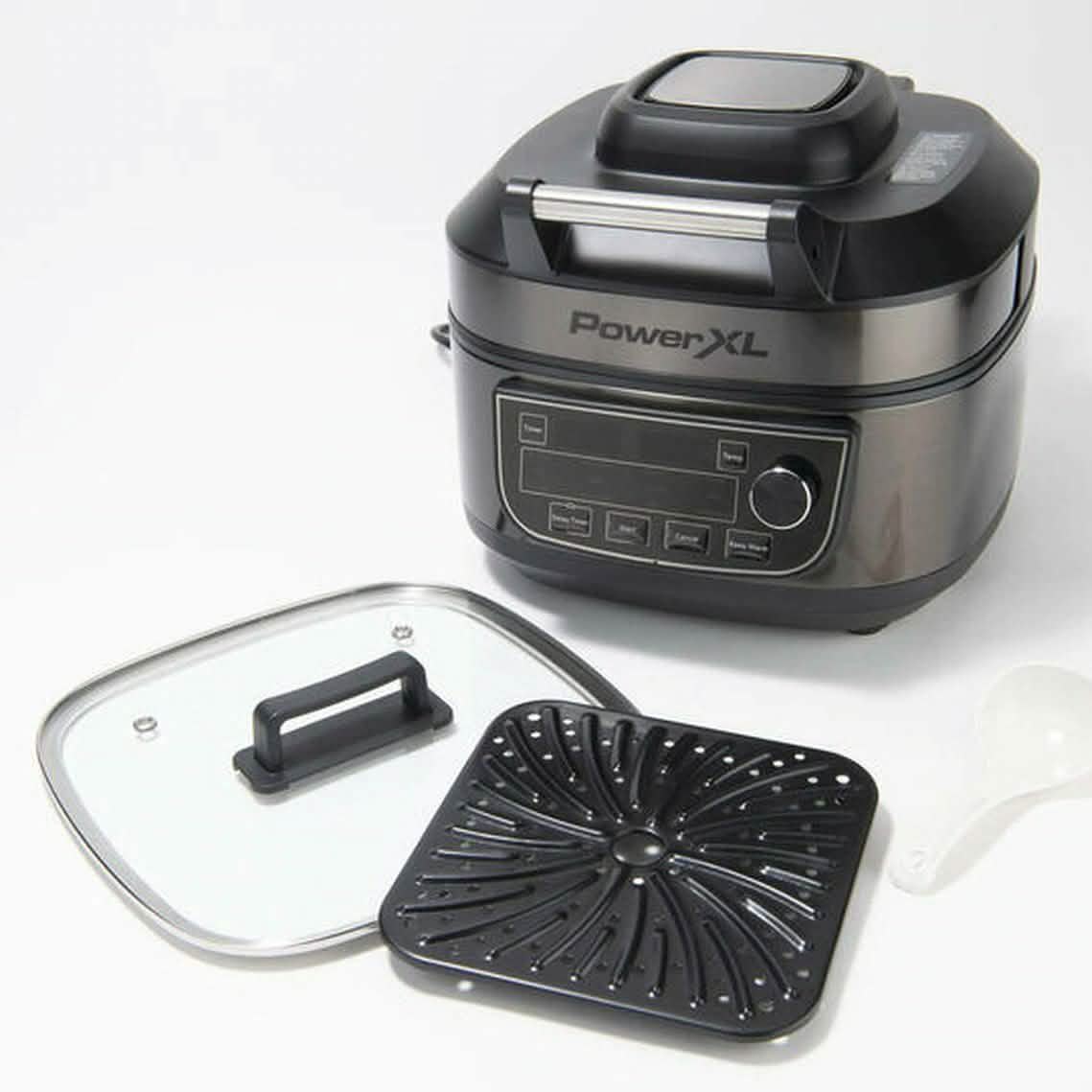 PowerXL 1550W 6-qt 12-in-1 Grill Air Fryer Combo with Glass Lid (Refurbished) DailySale