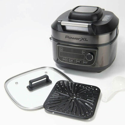 PowerXL 1550W 6-qt 12-in-1 Grill Air Fryer Combo with Glass Lid (Refurbished) DailySale