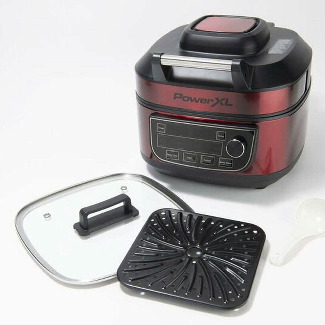PowerXL 1550W 6-qt 12-in-1 Grill Air Fryer Combo with Glass Lid (Refurbished) DailySale