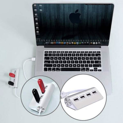 Premium 4 Port Aluminum USB Hub with 11-Inch Shielded Cable DailySale