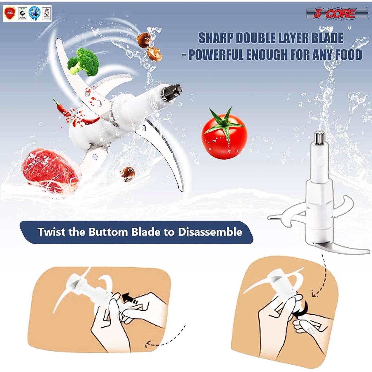 Premium Electric Meat Grinder Food Processor and 4 Titanium Blades DailySale