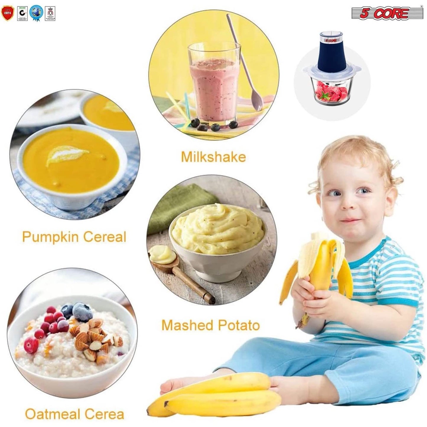 Premium Electric Meat Grinder Food Processor and 4 Titanium Blades DailySale