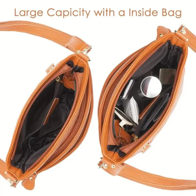 Premium Genuine Cowhide Leather Crossbody Bag DailySale