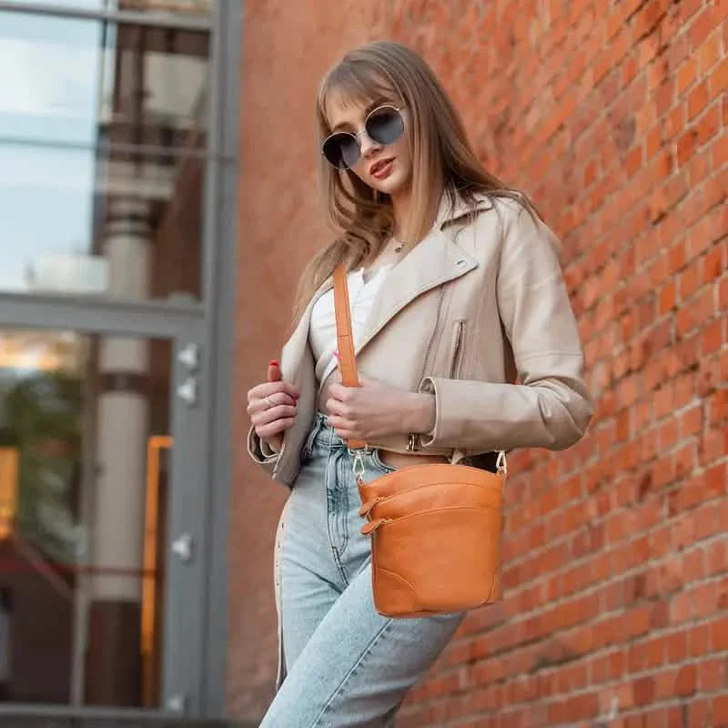 Premium Genuine Cowhide Leather Crossbody Bag DailySale