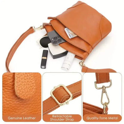 Premium Genuine Cowhide Leather Crossbody Bag DailySale