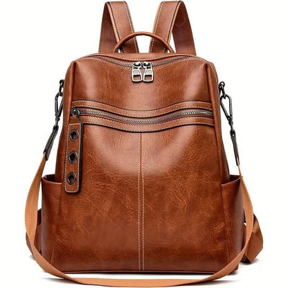 Premium Genuine Leather Womens Backpack - Brown DailySale