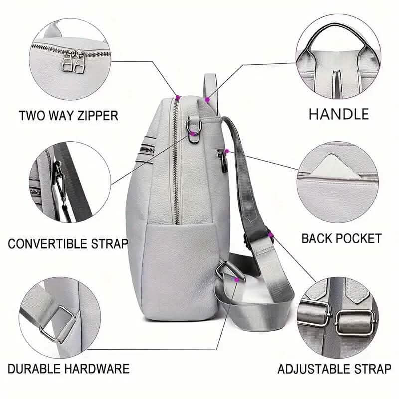 Premium Genuine Leather Womens Backpack - Brown DailySale