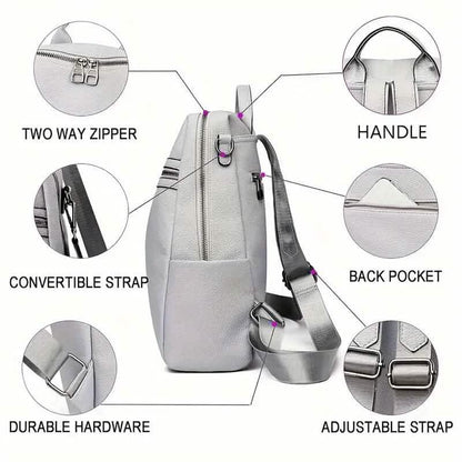 Premium Genuine Leather Womens Backpack - Brown DailySale