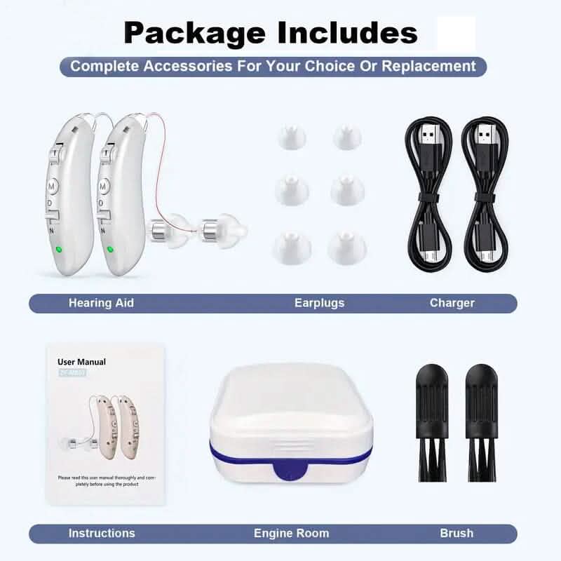 Premium Rechargeable Hearing Aids for Seniors DailySale