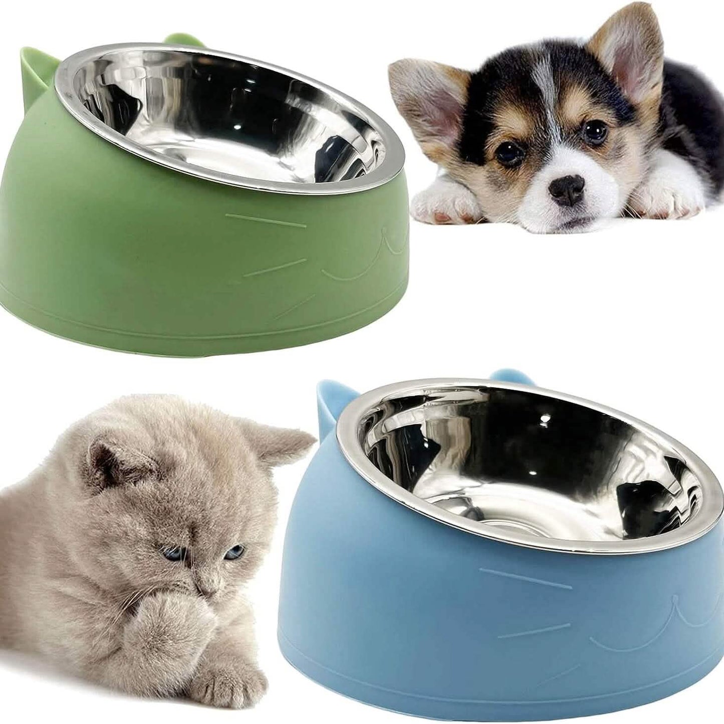 Premium Stainless Steel Cat & Dog Bowls - Non Slip Base for Food & Water DailySale
