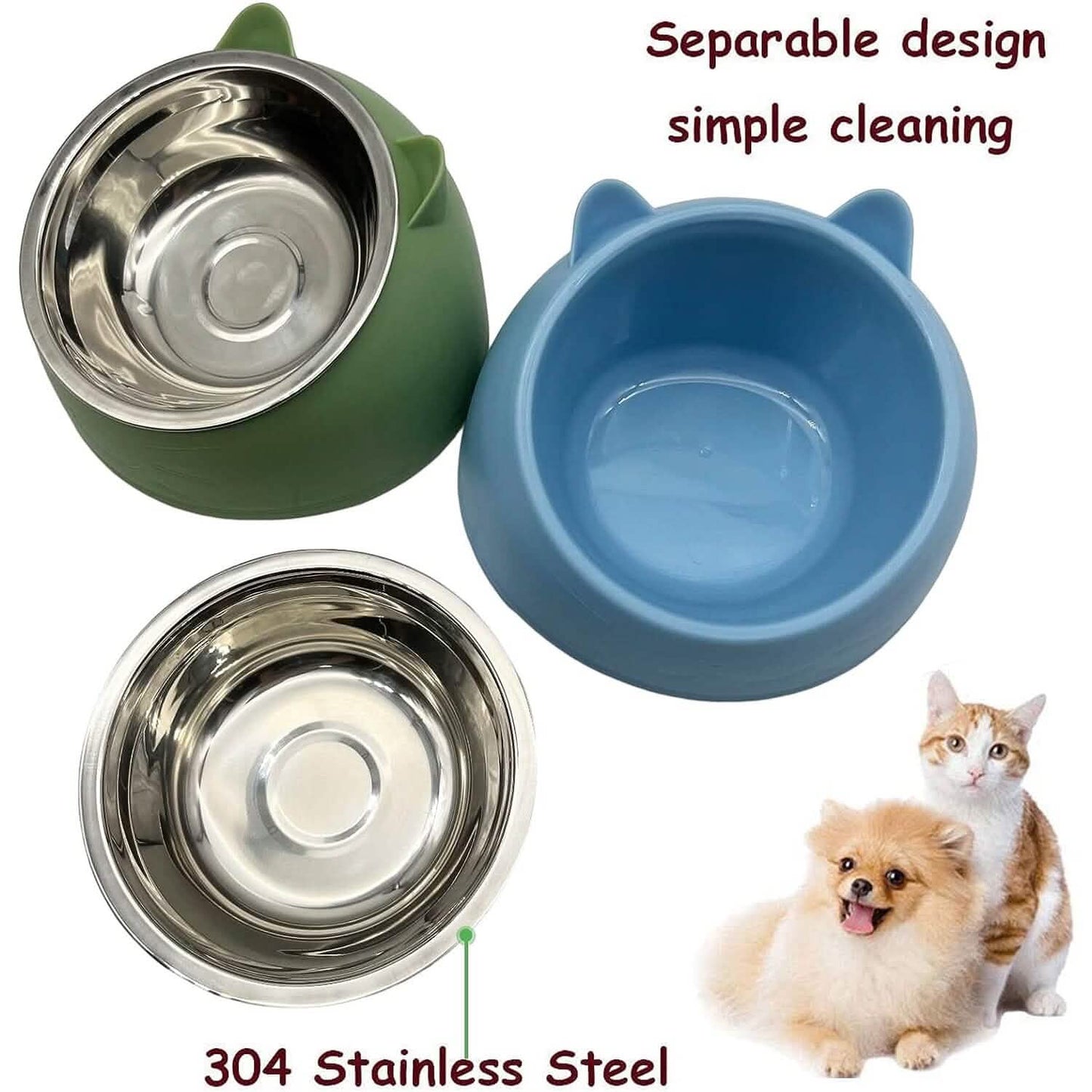 Premium Stainless Steel Cat & Dog Bowls - Non Slip Base for Food & Water DailySale