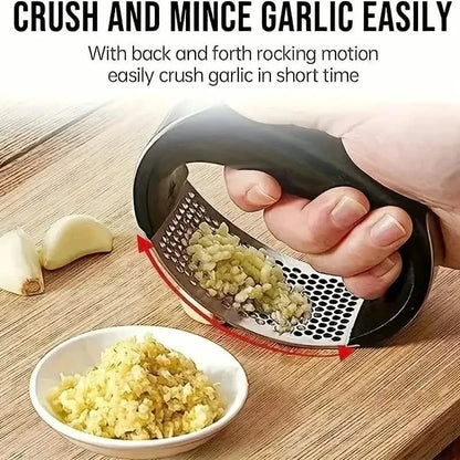 Premium Stainless Steel Garlic Rocker Press - Compact, Durable, and Rust-Resistant Kitchen Gadget DailySale