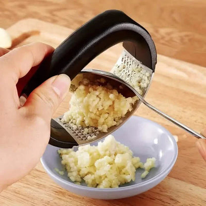 Premium Stainless Steel Garlic Rocker Press - Compact, Durable, and Rust-Resistant Kitchen Gadget DailySale