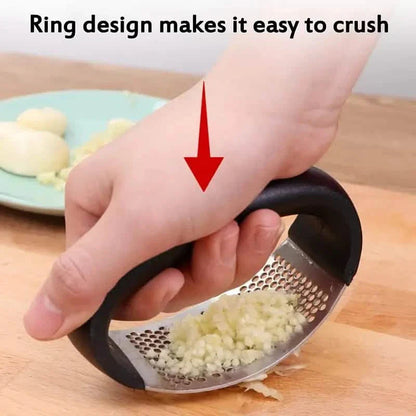 Premium Stainless Steel Garlic Rocker Press - Compact, Durable, and Rust-Resistant Kitchen Gadget DailySale