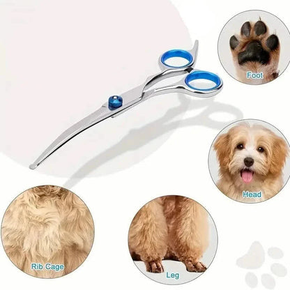 Premium Stainless Steel Grooming Scissors Set for Pet with Safety Round Tip DailySale
