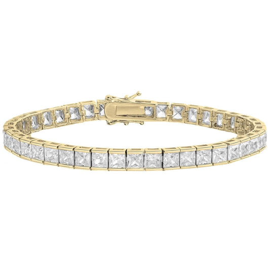 Princess Cut Crystal Tennis Bracelet DailySale