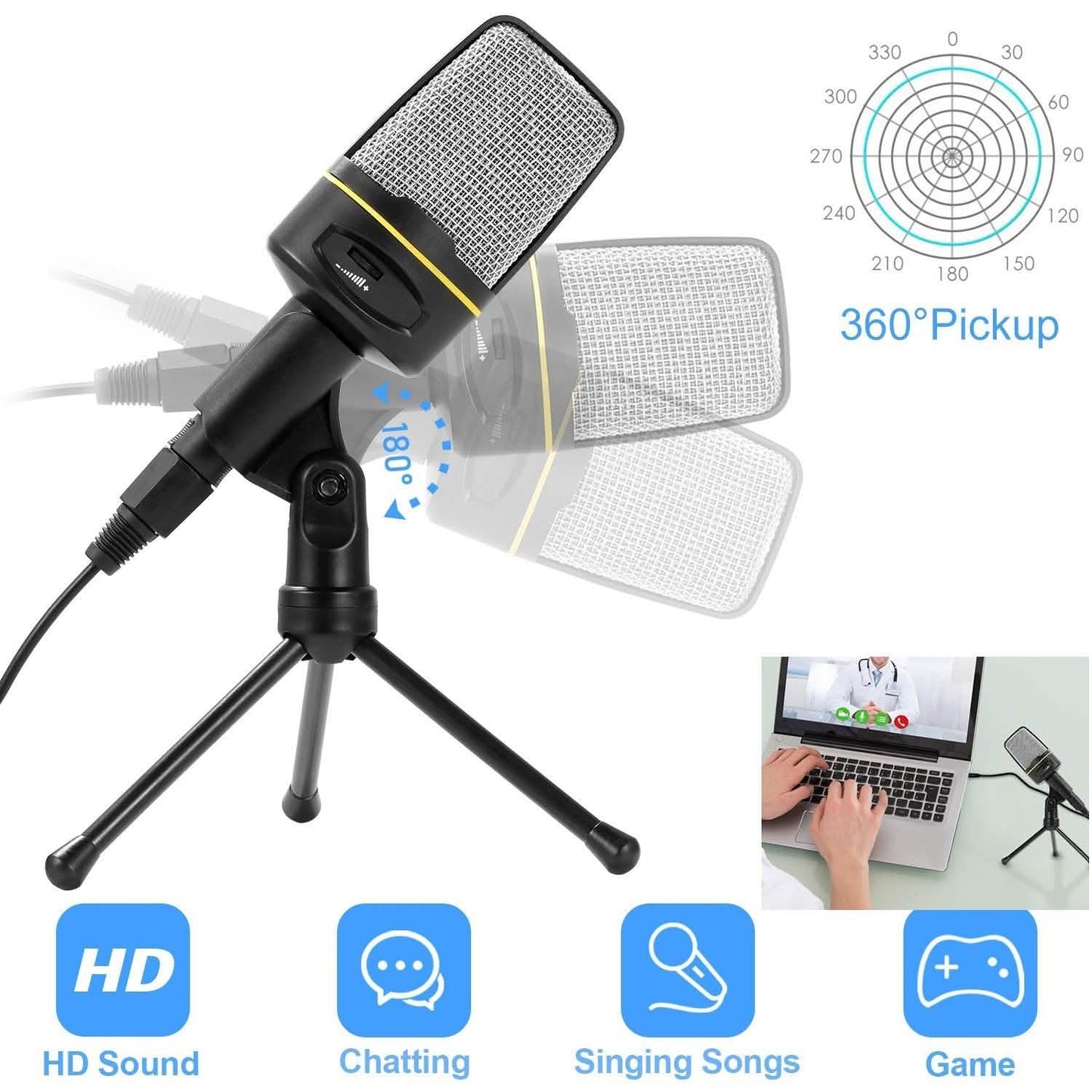 Pro Condenser Microphone with Tripod DailySale
