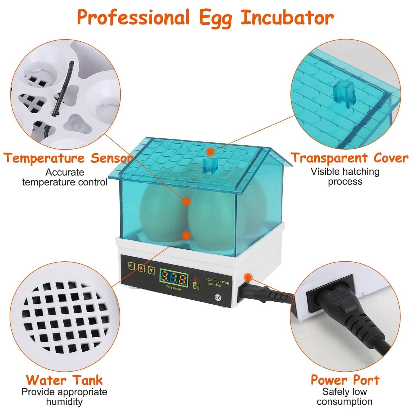 Professional Poultry Hatcher with Digital Display Automatic Temperature Humidity DailySale