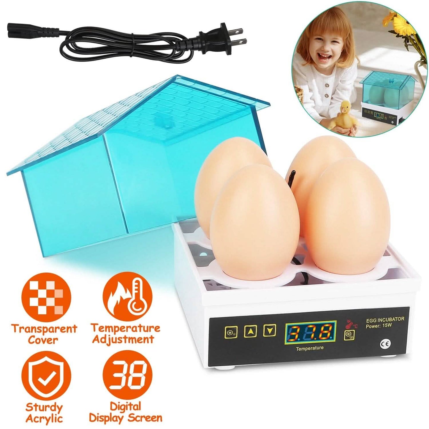 Professional Poultry Hatcher with Digital Display Automatic Temperature Humidity DailySale