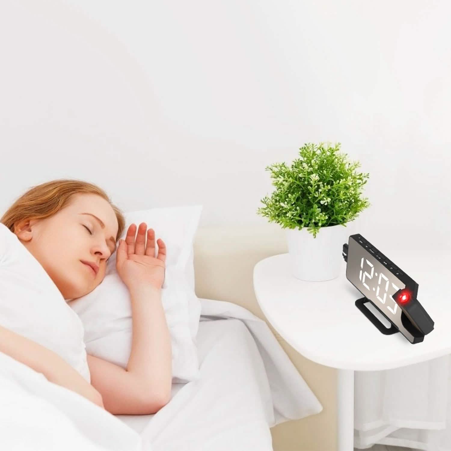 Projection Alarm Clock LED Digital Alarm Clock with Dual Alarms Snooze DailySale
