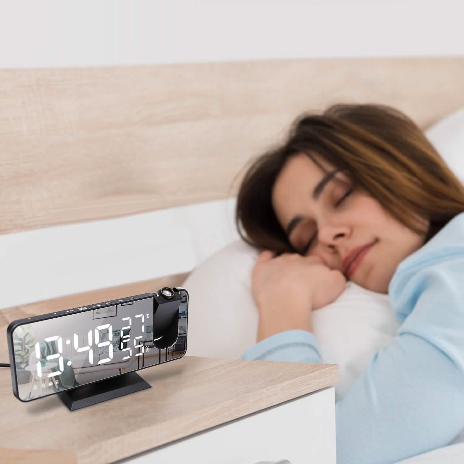 Projection Alarm Clock with Radio Function DailySale
