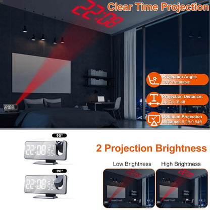 Projection Alarm Clock with Radio Function DailySale