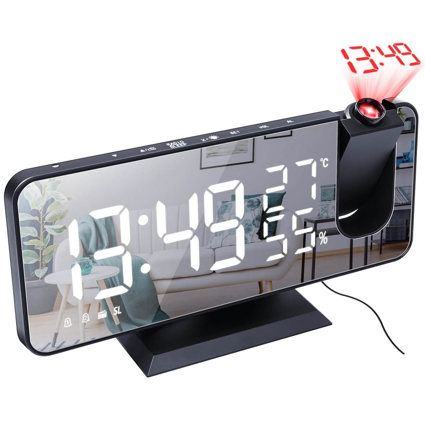 Projection Alarm Clock with Radio Function DailySale