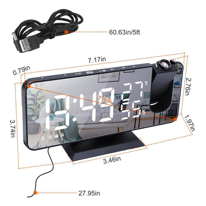 Projection Alarm Clock with Radio Function DailySale