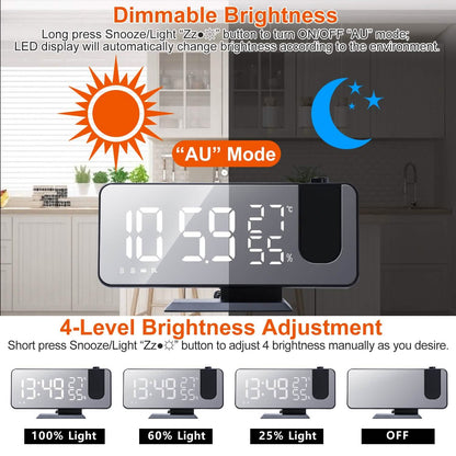 Projection Alarm Clock with Radio Function DailySale