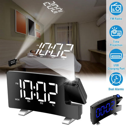 Projection Alarm Clock with Radio DailySale