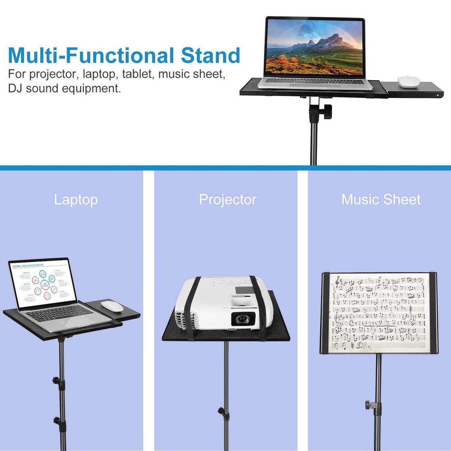 Projector Tripod Stand Folding with Height Tilt Adjustment DailySale