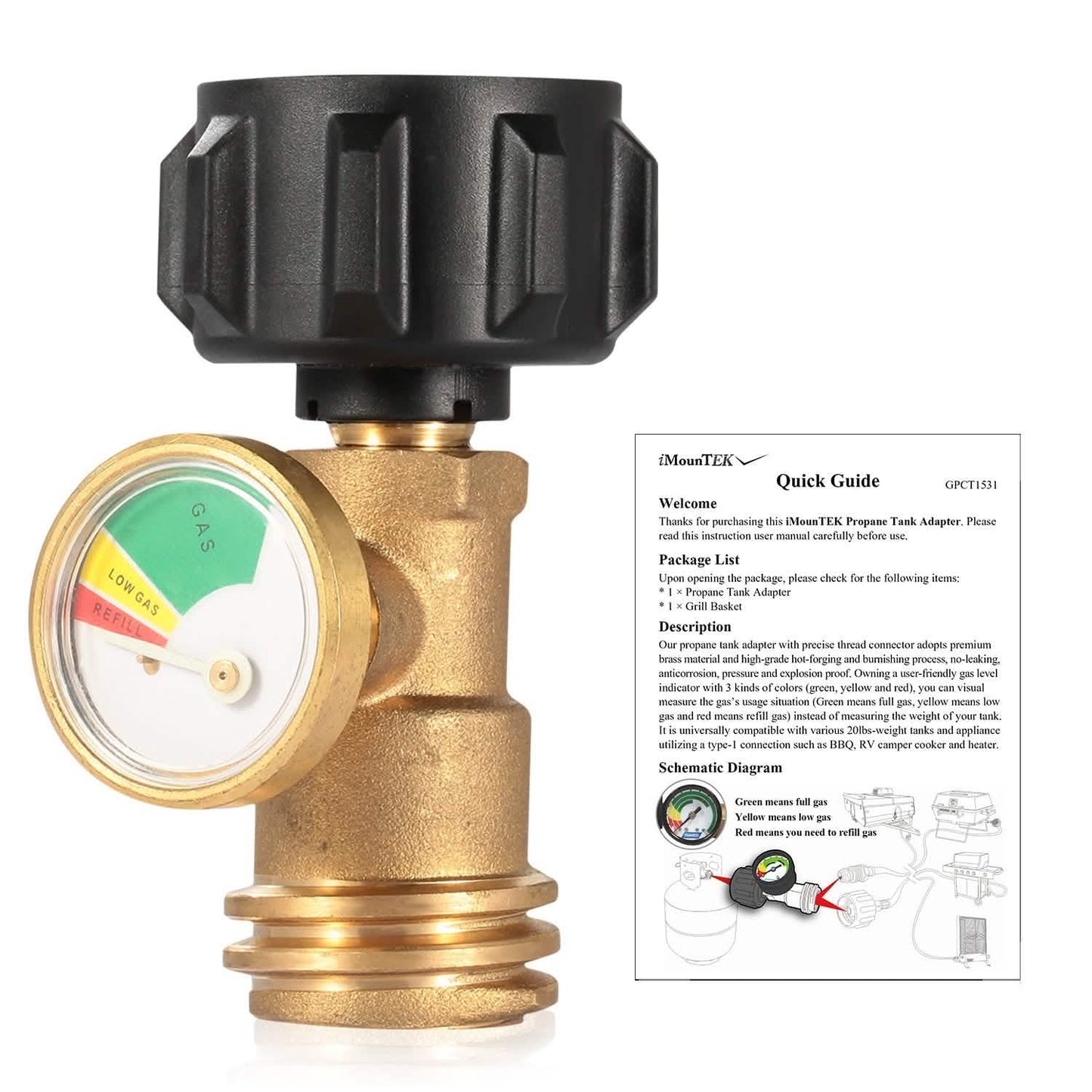 Propane Tank Refill Adapter Gas Level Indicator Meter DailySale