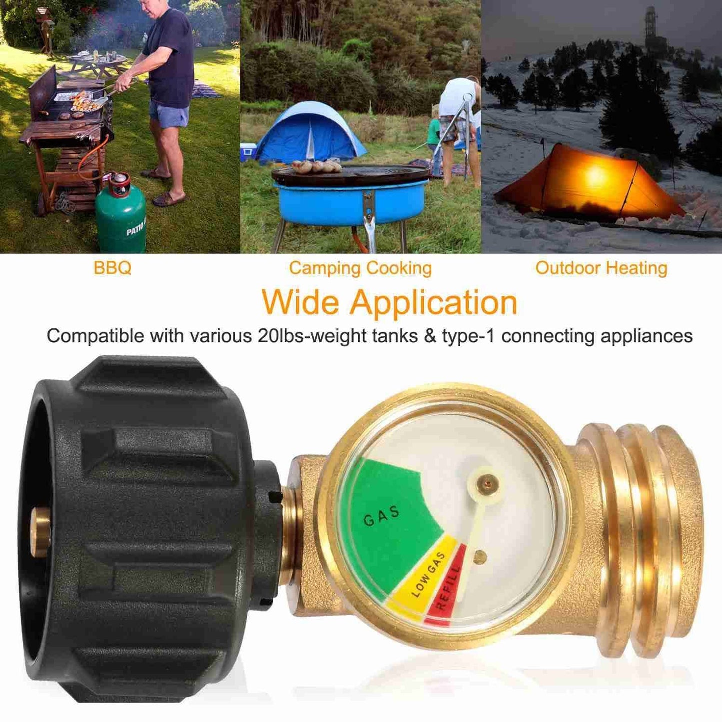 Propane Tank Refill Adapter Gas Level Indicator Meter DailySale