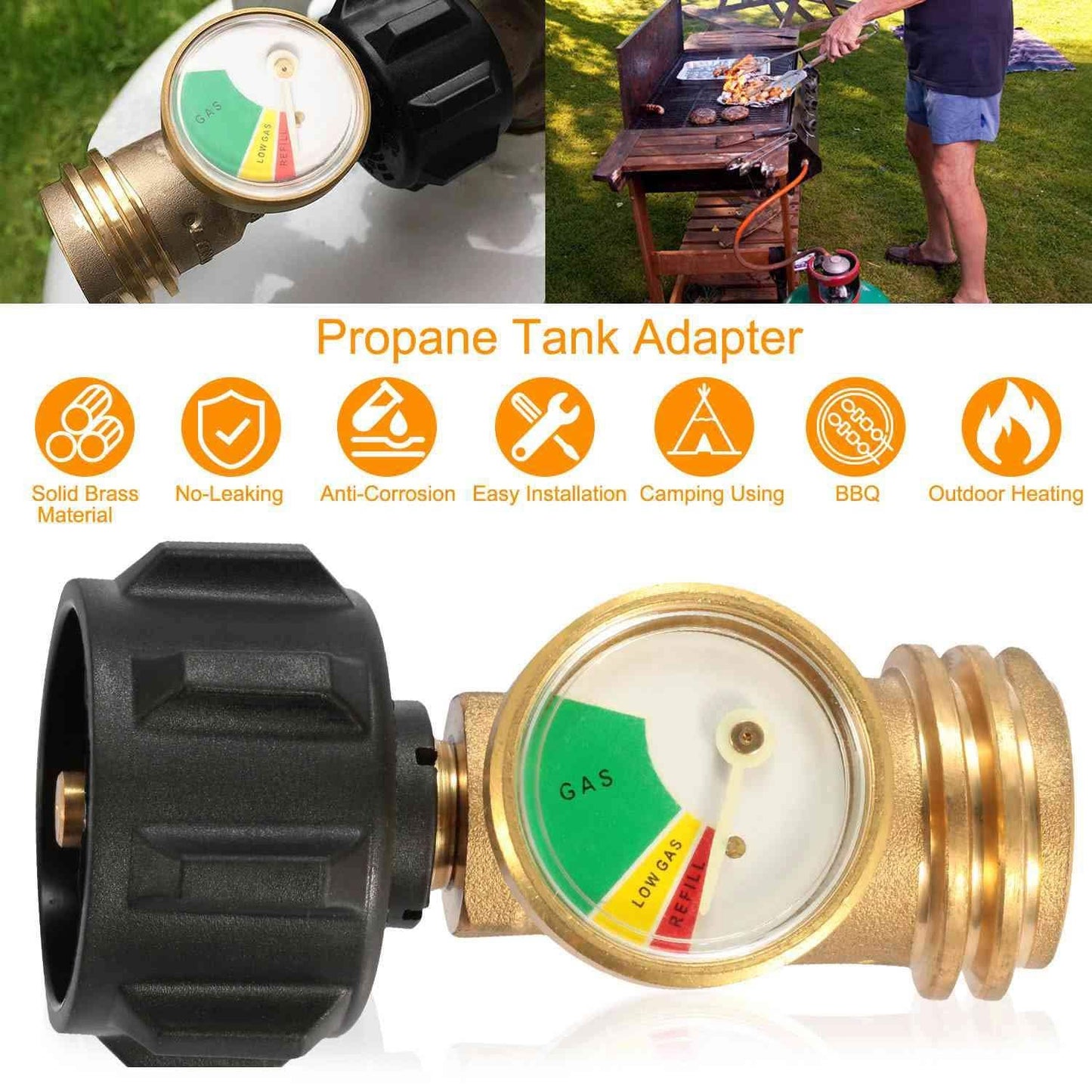 Propane Tank Refill Adapter Gas Level Indicator Meter DailySale