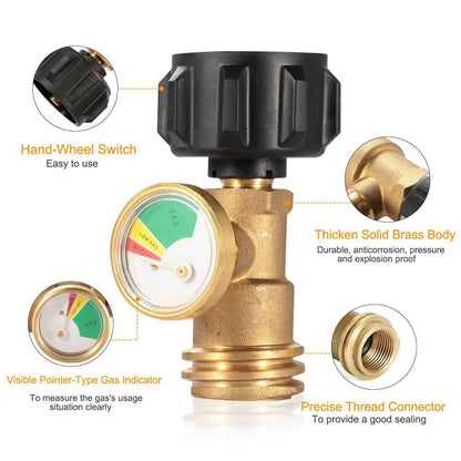 Propane Tank Refill Adapter Gas Level Indicator Meter DailySale