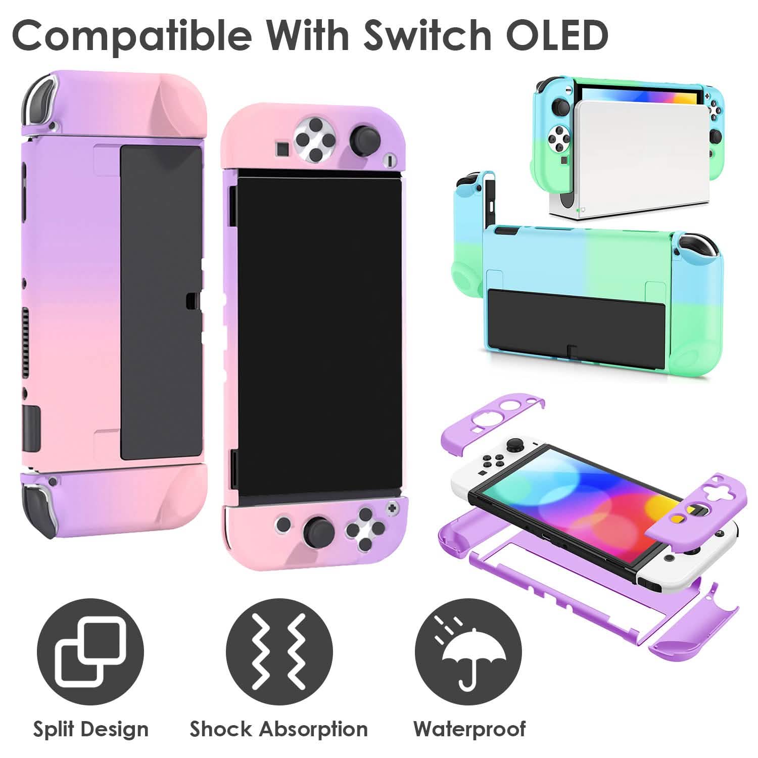Protective Shell Cover Hard Dockable Case Fit for Nintendo Switch OLED DailySale