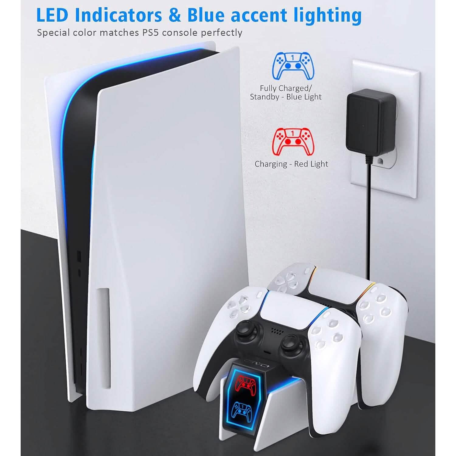 PS5 Controller Charger Station with Fast Charging AC Adapter 5V/3A  (Refurbished) DailySale