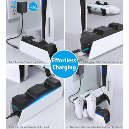 PS5 Controller Charger Station with Fast Charging AC Adapter 5V/3A  (Refurbished) DailySale