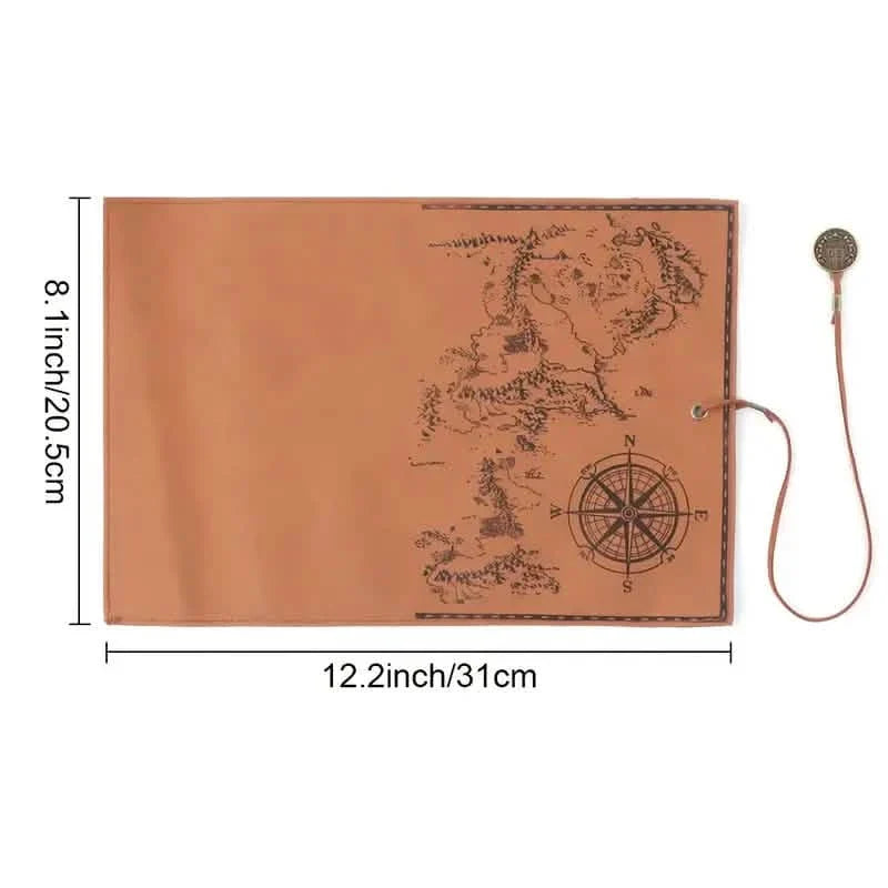 PU Leather Rollup Pen Bag Vintage Creative Map Pencil Case DailySale