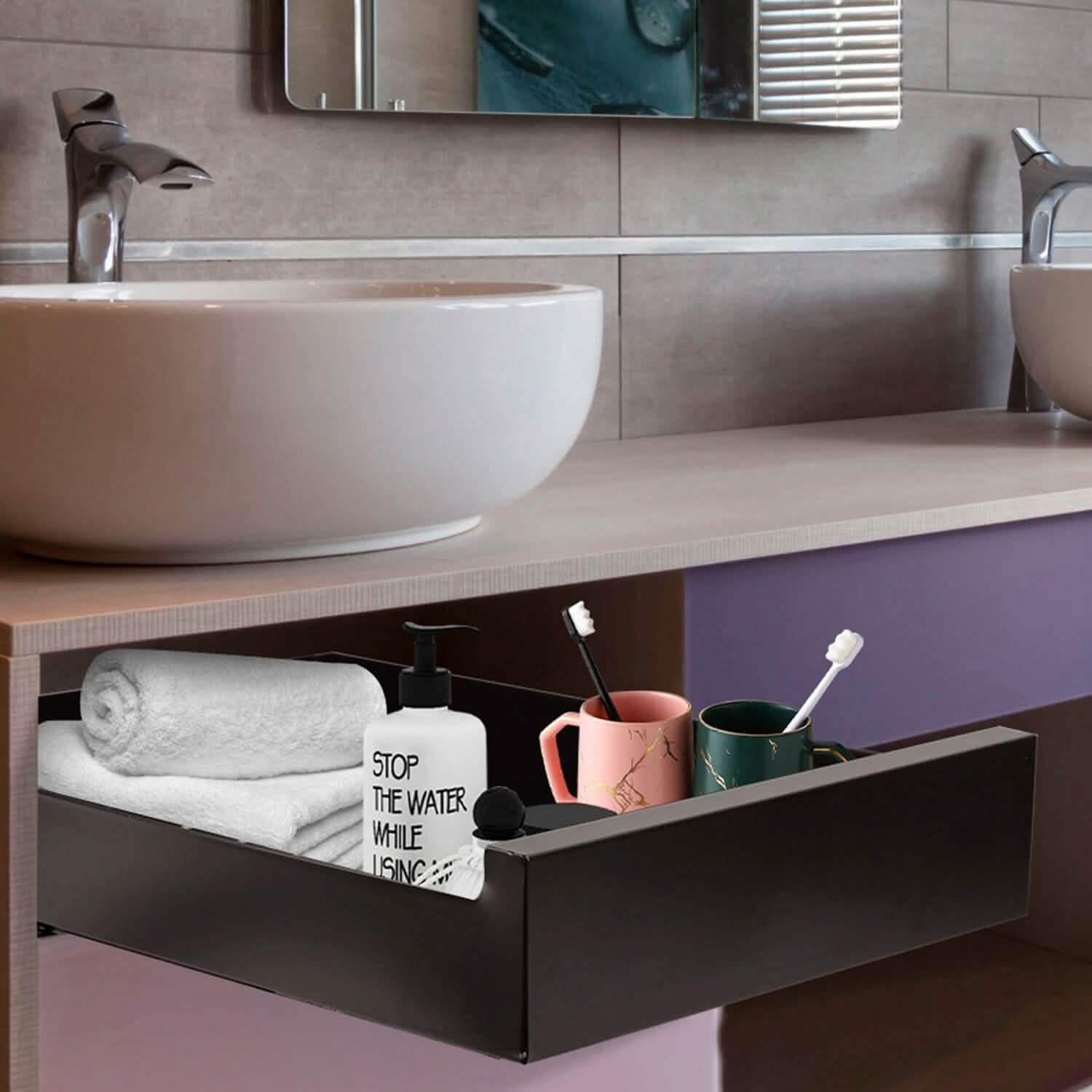 Pull Out Cabinet Organizer Carbon Steel Quiet Slide Rails DailySale
