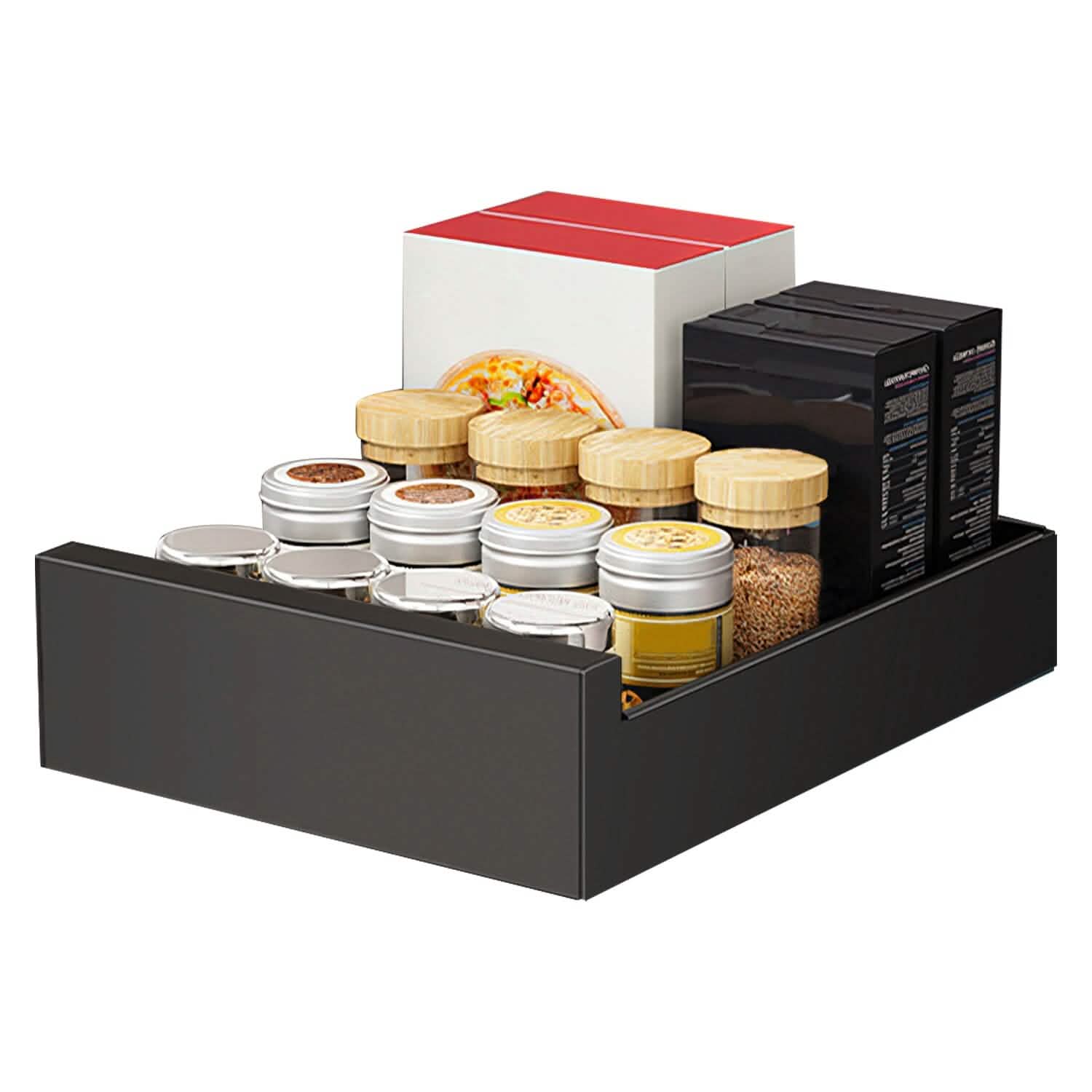 Pull Out Cabinet Organizer Carbon Steel Quiet Slide Rails DailySale