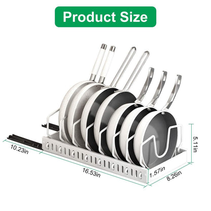 Pull Out Pots and Pans Organizer with 8 Adjustable Dividers DailySale