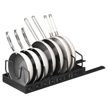Pull Out Pots and Pans Organizer with 8 Adjustable Dividers DailySale