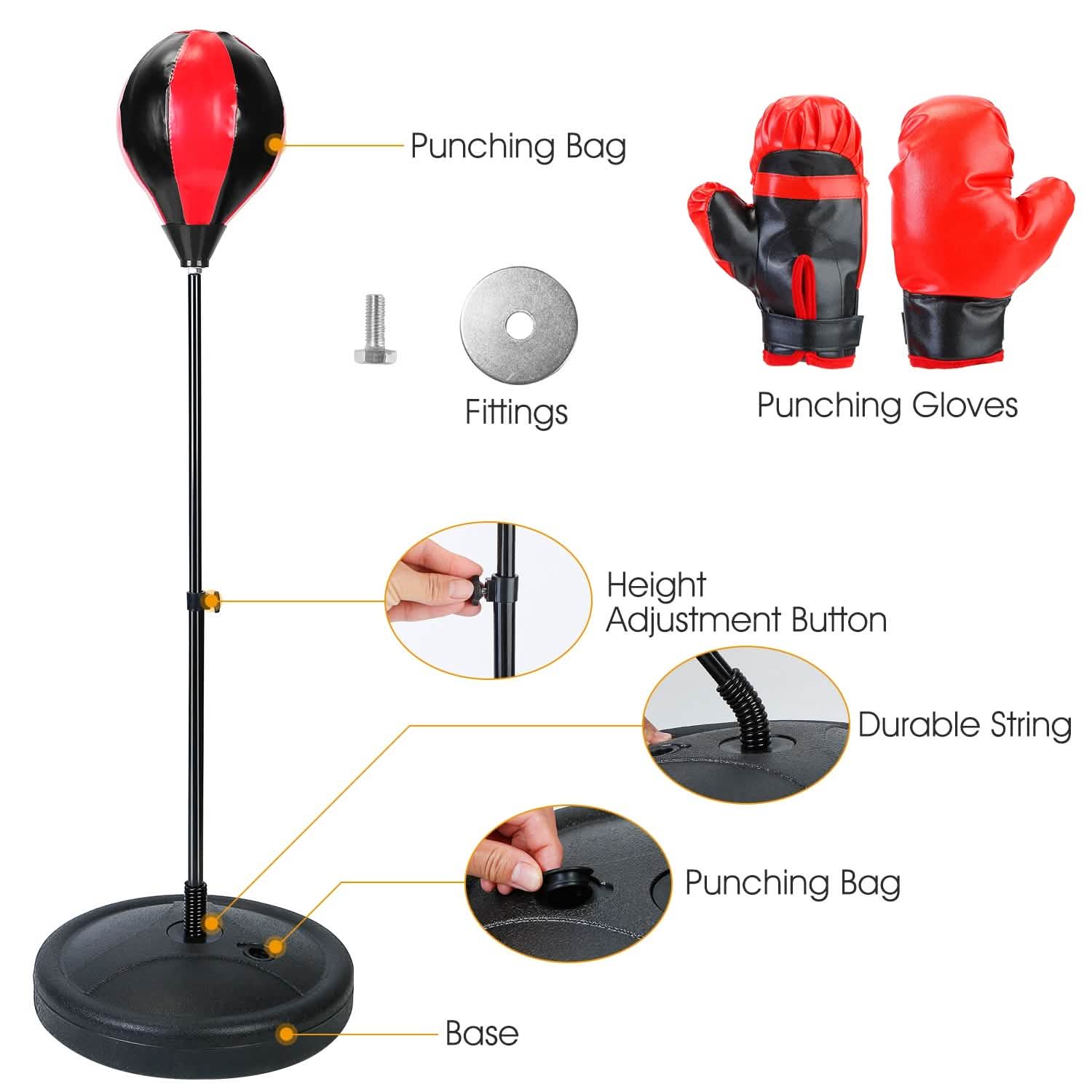 Punching Bag For Kids Junior Boxing Set with Boxing Gloves DailySale