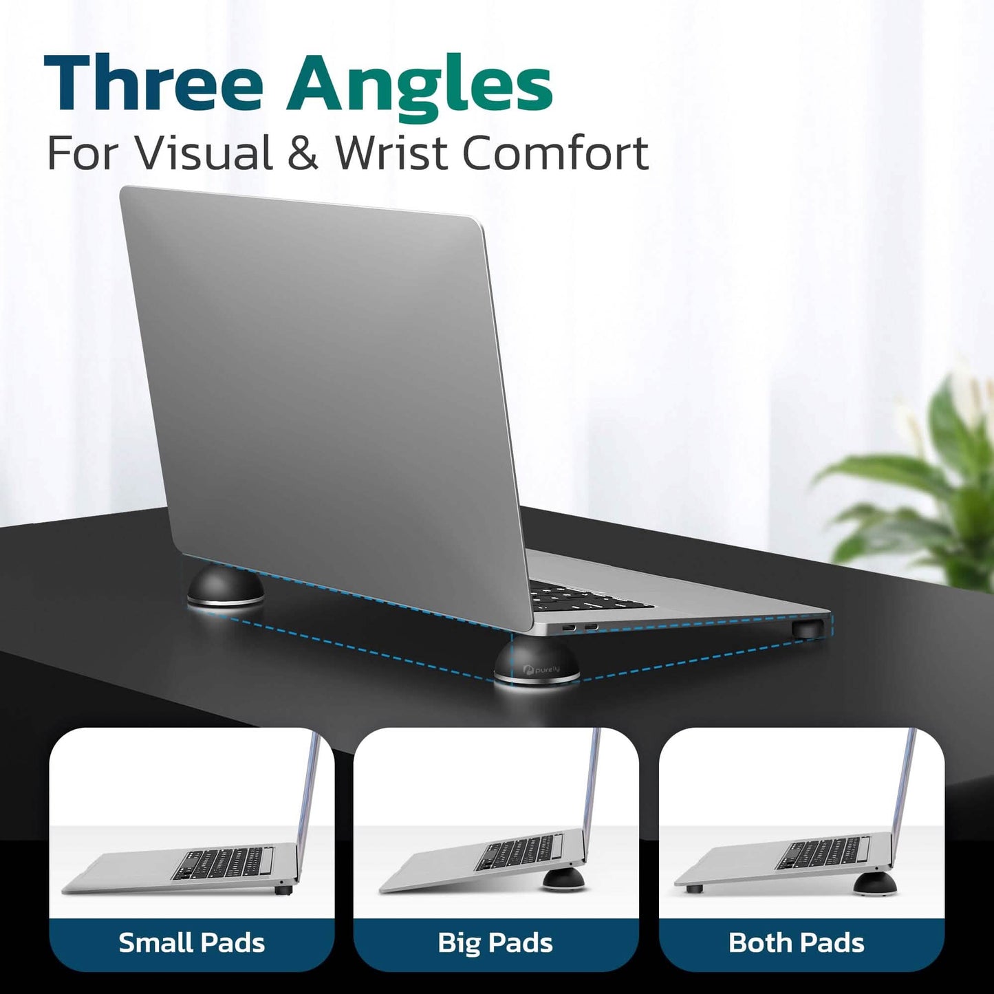 Purely Laptop Cooling Pad Legs Portable Magnetic Ball Opens Into 4 Non-Slip Laptop Stand Legs DailySale