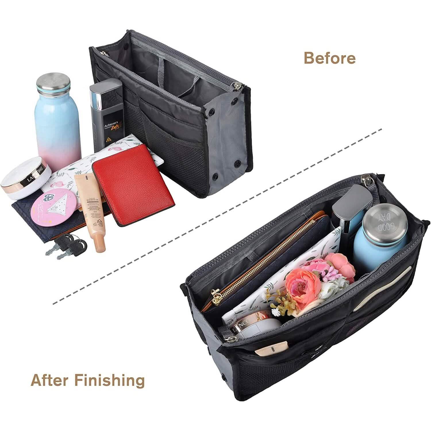 Purse Insert Storage Bag, Versatile Travel Organizer Bag Insert Cosmetic Bag With Multi-Pockets DailySale