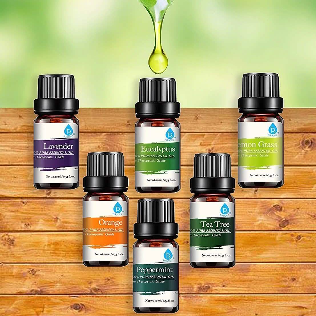 Pursonic Aroma Diffuser with Remote and 6-Pack Aromatherapy Oils DailySale