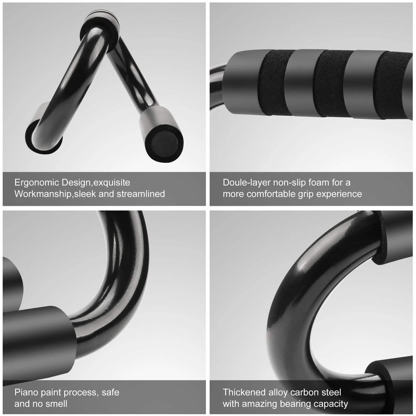 Push Up Bars Stand S Shape Fitness Workout Gym Exercise with Push-Up Training Mat DailySale