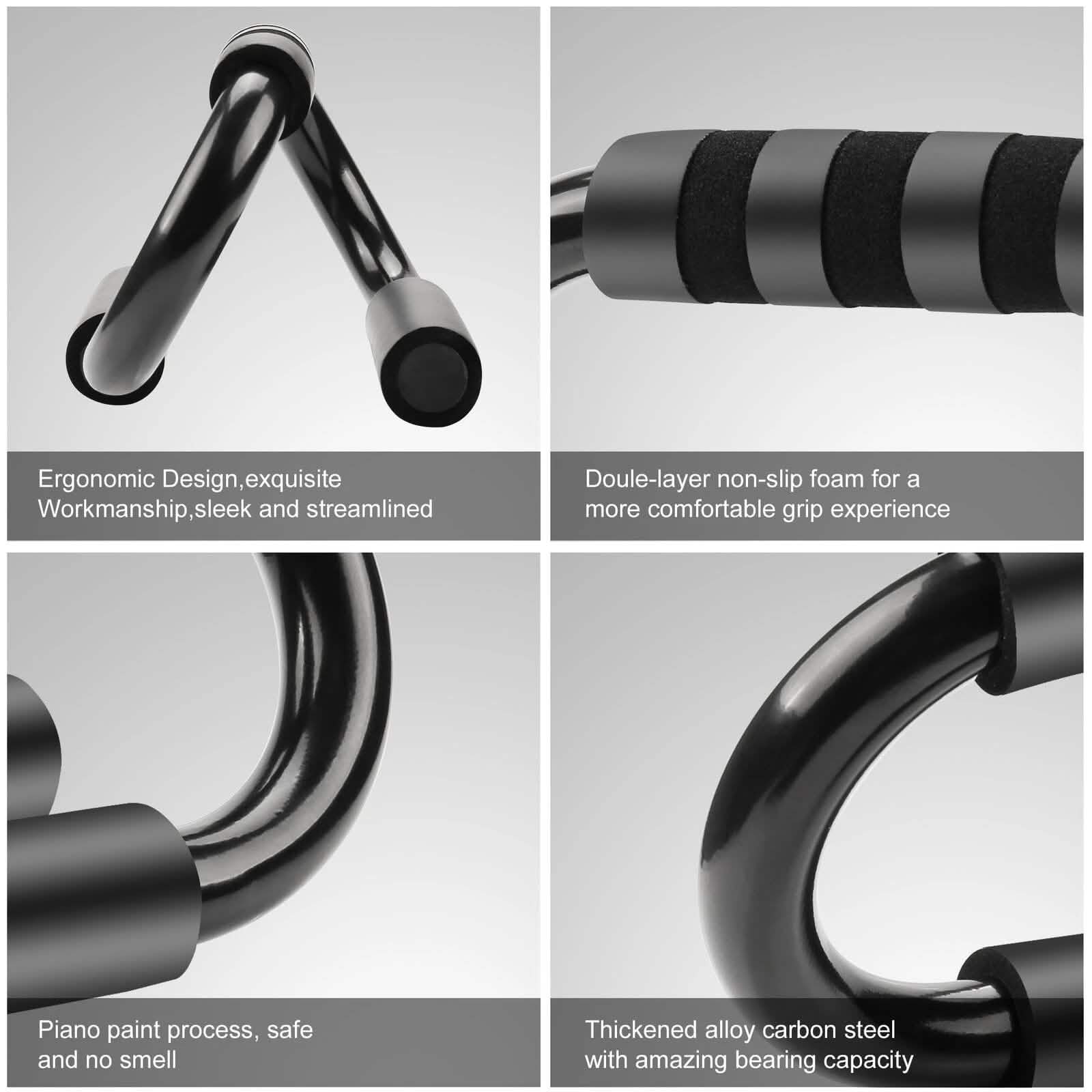 Push Up Bars Stand S Shape Fitness Workout Gym Exercise with Push-Up Training Mat DailySale
